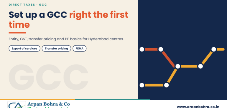 Route graphic on setting up a Global Capability Centre for Arpan Bohra & Co., Chartered Accountants