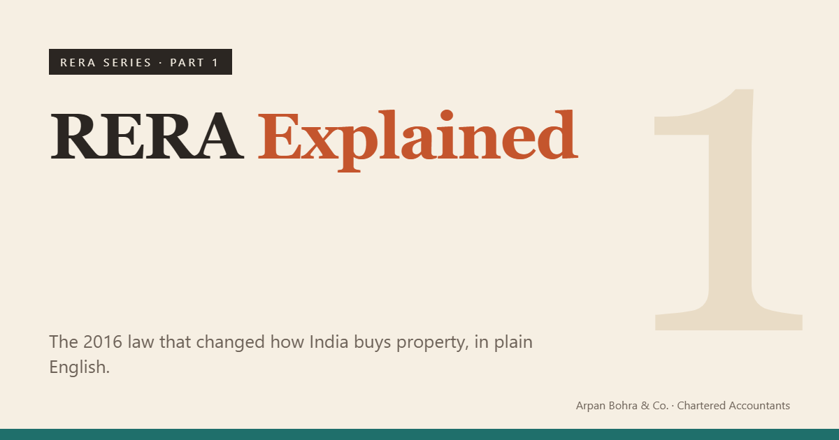 RERA Series Part 1 cover: RERA Explained, the 2016 law that changed how India buys property